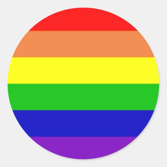 rainbow flag classic round sticker zazzlecom