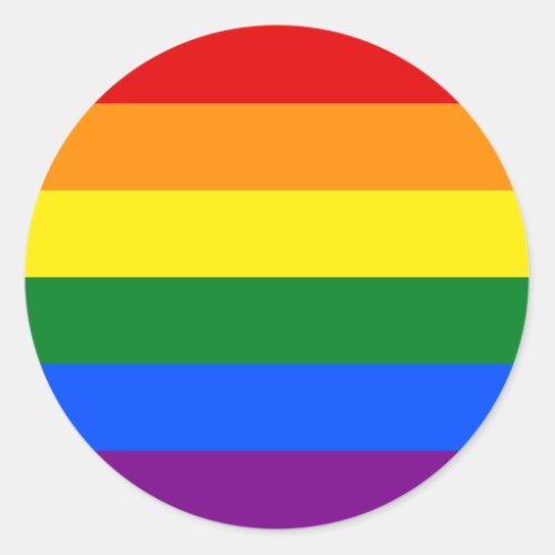 Rainbow flag classic round sticker