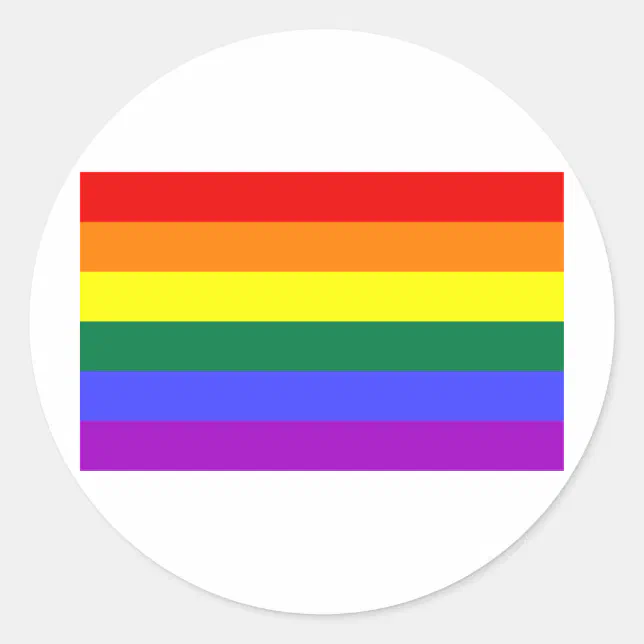 Rainbow Flag Classic Round Sticker | Zazzle