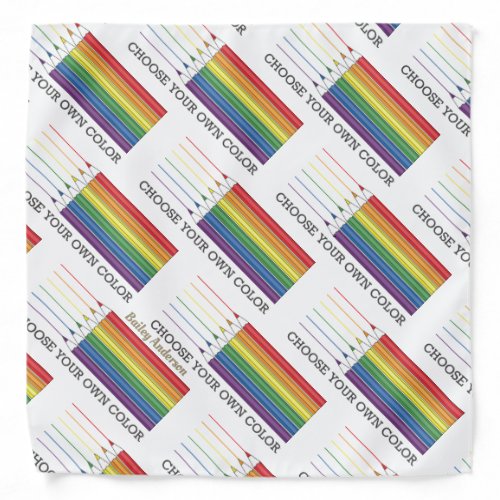 Rainbow Flag Color Pencils LGBT Pride Bandana