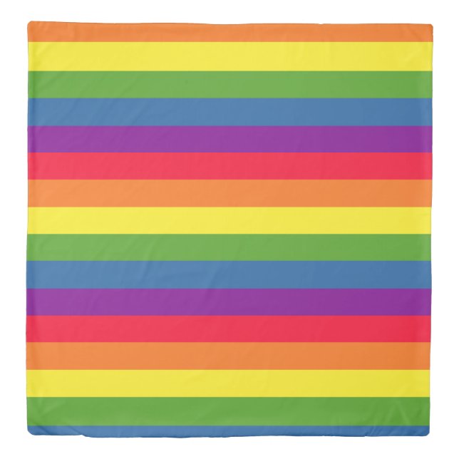 Rainbow Flag Colorful Gay Pride Duvet Cover (Front)