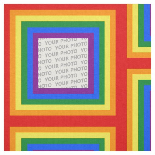 RAINBOW FLAG COLORS frame + your photo Fabric