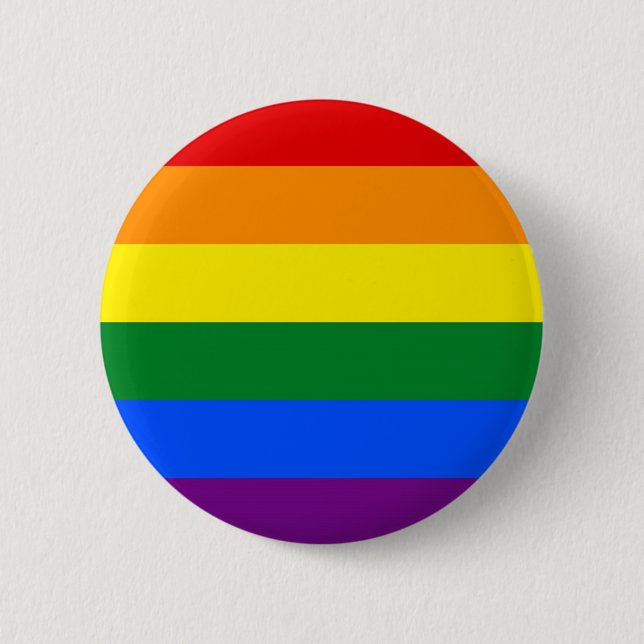 RAINBOW FLAG COLORS PINBACK BUTTON (Front)