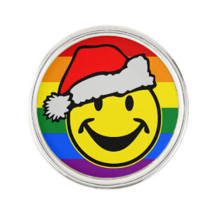 RAINBOW FLAG COLORS & santa claus Pin