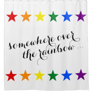 RAINBOW FLAG COLORS stars garland + your ideas Shower Curtain