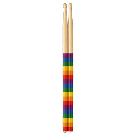 Rainbow Flag Colors Stripes Drumsticks