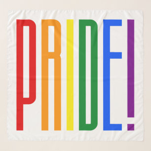 Rainbow Flag Colors Typography LGBT Gay Pride Scarf