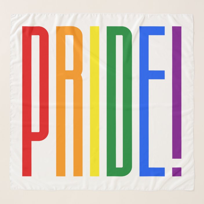 Rainbow Flag Colors Typography Lgbt Gay Pride Scarf Zazzle Com