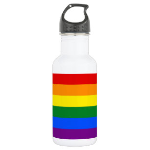 RAINBOW FLAG COLORS WATER BOTTLE