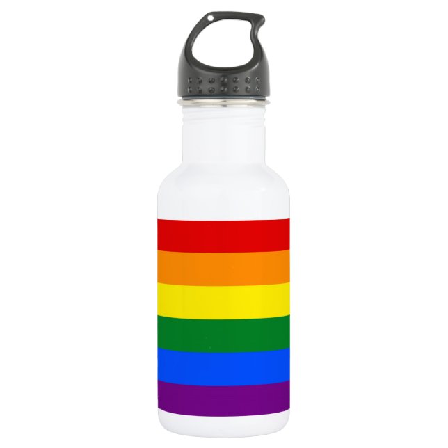RAINBOW FLAG COLORS WATER BOTTLE (Front)