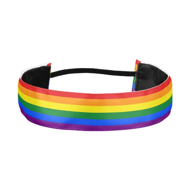 RAINBOW FLAG COLORS + your ideas Athletic Headband (Front)