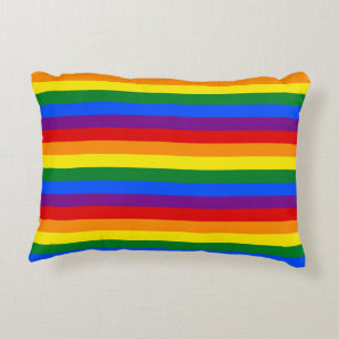 RAINBOW FLAG COLORS + your ideas Decorative Pillow