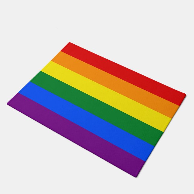 RAINBOW FLAG COLORS + your ideas Doormat (Angled)