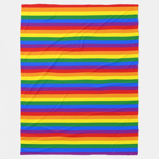 RAINBOW FLAG COLORS + your ideas Fleece Blanket (Front)
