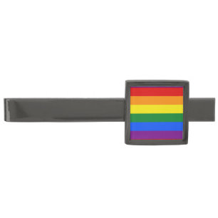 RAINBOW FLAG COLORS + your ideas Gunmetal Finish Tie Clip