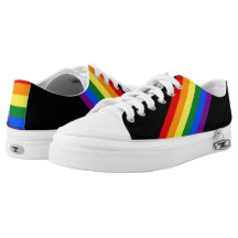 Gay Pride Rainbow Poster Illustration White Collar Low Cut Limited Edition Tennis Shoes 