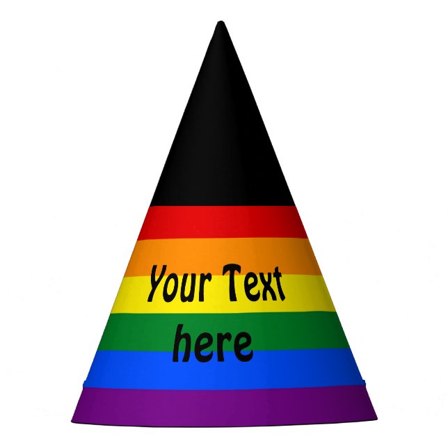 RAINBOW FLAG COLORS + your ideas Party Hat (Front)