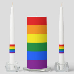 RAINBOW FLAG COLORS + your ideas Unity Candle Set