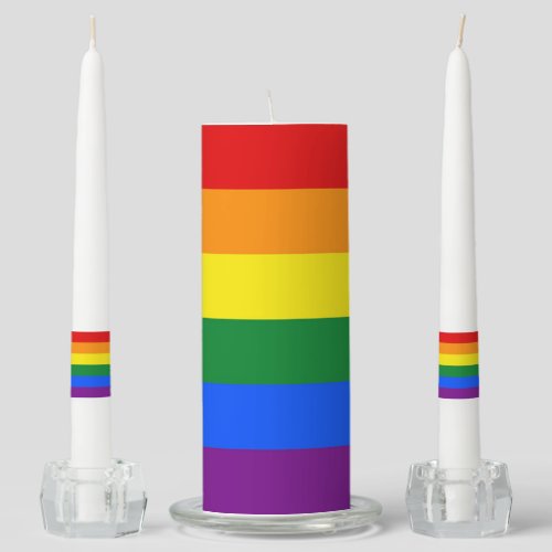 RAINBOW FLAG COLORS  your ideas Unity Candle Set
