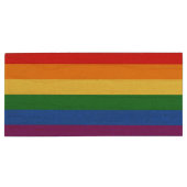 RAINBOW FLAG COLORS + your ideas Wood Flash Drive (Back)