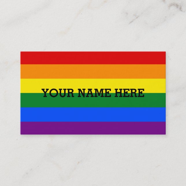 RAINBOW FLAG COLORS + your text Business Card (Front)
