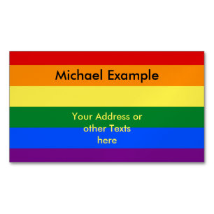 RAINBOW FLAG COLORS + your text & ideas Business Card Magnet