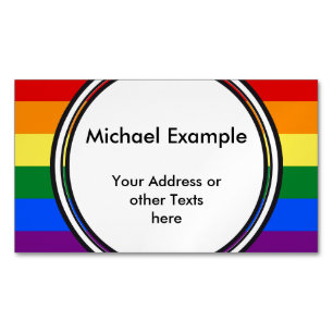 RAINBOW FLAG COLORS + your text & ideas Business Card Magnet