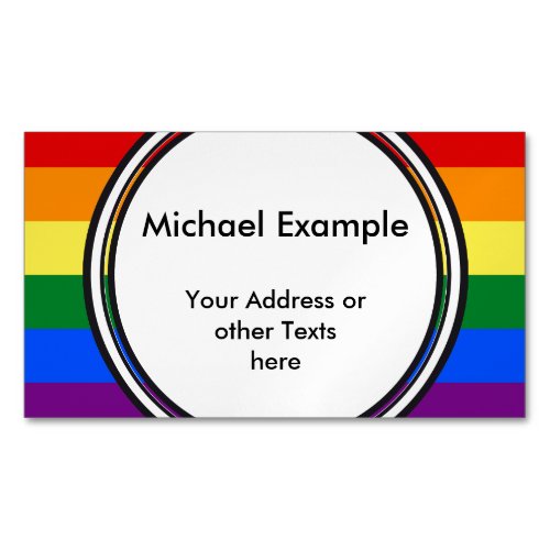 RAINBOW FLAG COLORS  your text  ideas Business Card Magnet