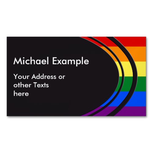 RAINBOW FLAG COLORS  your text  ideas Magnetic Business Card