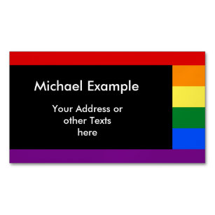 RAINBOW FLAG COLORS + your text & ideas Magnetic Business Card