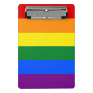 RAINBOW FLAG COLORS + your text & ideas Mini Clipboard