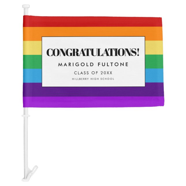 Rainbow flag Congratulations graduate (Front)