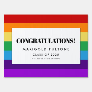Rainbow flag Congratulations graduate Sign