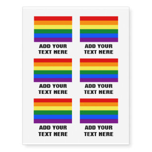 Rainbow flag custom DIY Temporary Tattoos