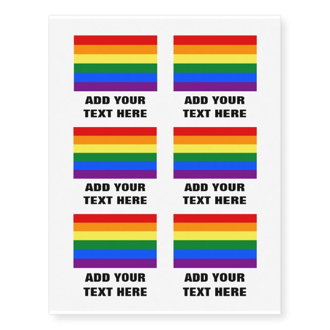Rainbow flag custom DIY Temporary Tattoos (Front)