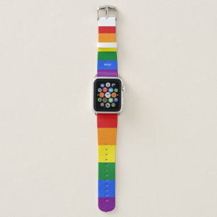 Rainbow Flag custom monogram Apple Watch Band