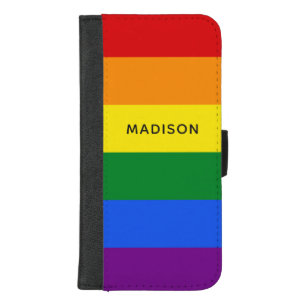 Rainbow Flag custom name phone wallets