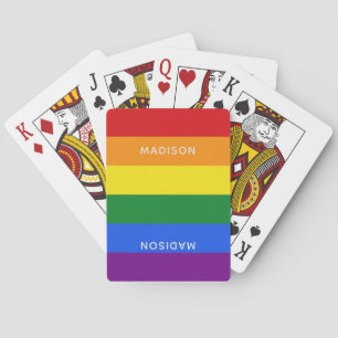 Rainbow Flag custom name playing cards