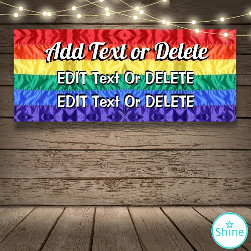Rainbow Flag custom text LGBT love is love pride Banner