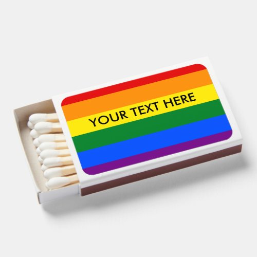 Rainbow flag custom text Matchboxes