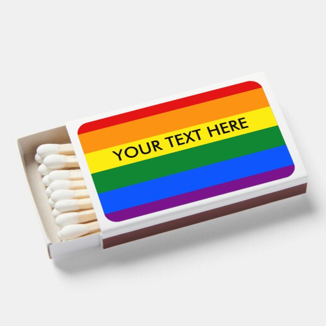 Rainbow flag custom text Matchboxes (Front Open)