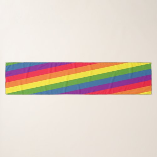 Rainbow Flag Diagonal Gay Pride Celebration Scarf