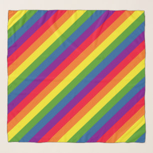 Rainbow Flag Diagonal Stripes Pride Celebration Scarf