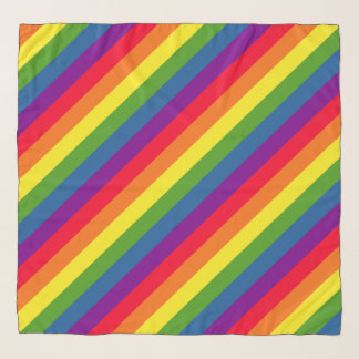 Rainbow Flag Diagonal Stripes Pride Celebration Scarf
