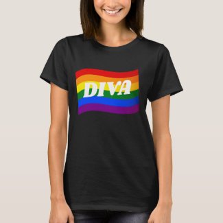 Rainbow Flag DIVA fabulous Gay Pride LGBT LGBTQ