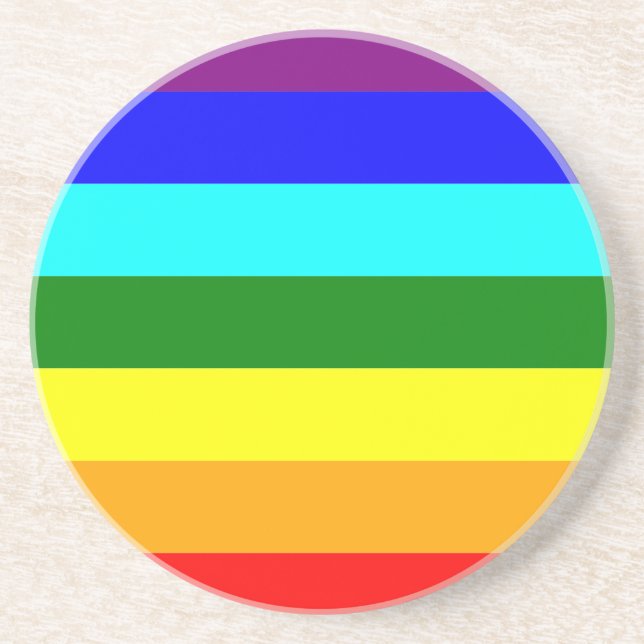 Rainbow Flag Drink Coaster (Front)