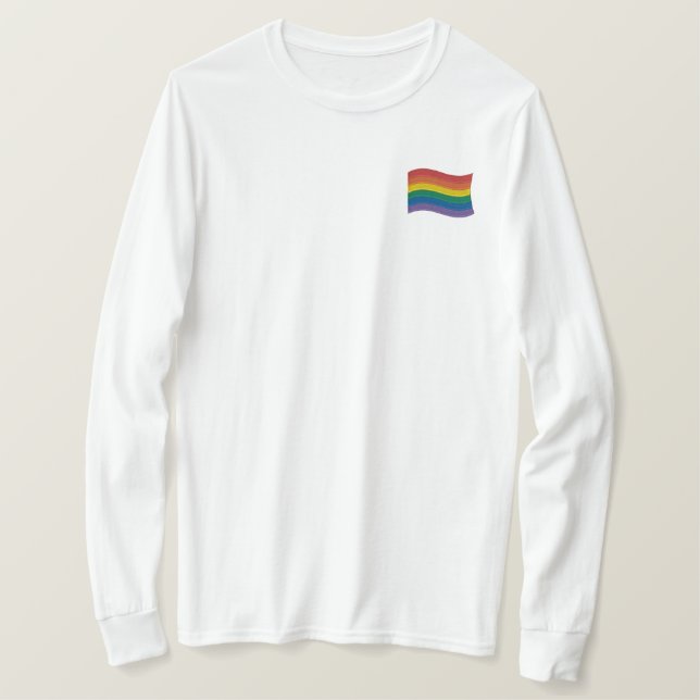 Rainbow Flag Embroidered T-Shirt (Design Front)