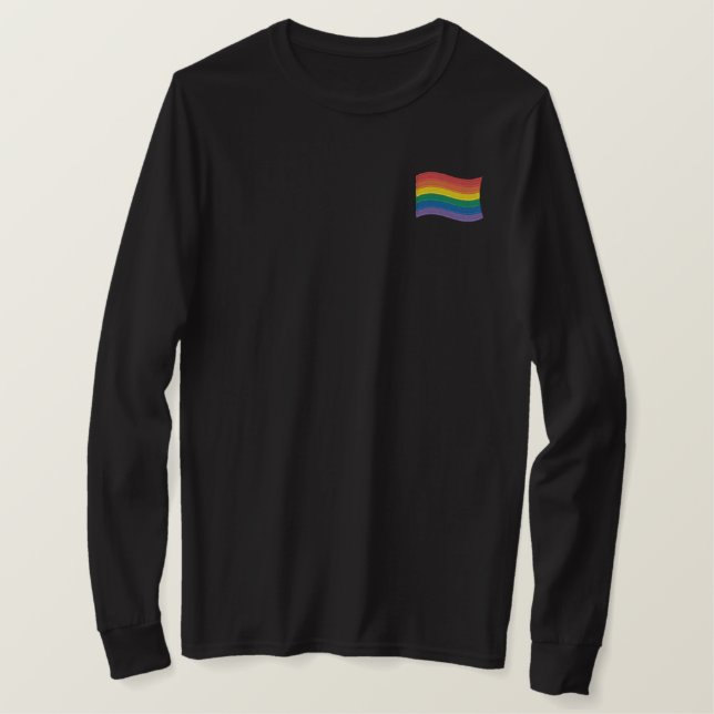 Rainbow Flag Embroidered T-Shirt (Design Front)