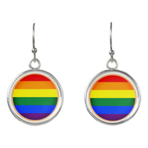 Rainbow Flag & Fashion Pride / Love Valentines Earrings