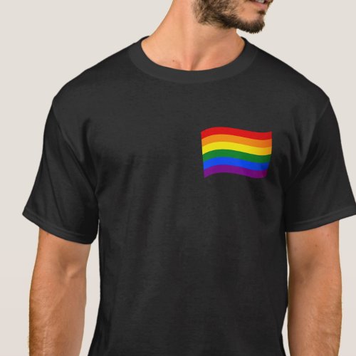 Rainbow Flag Flying LGBT LGBTQ Gay Pride Elegant T_Shirt
